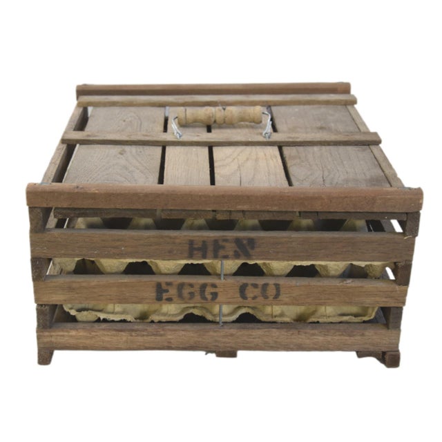 Farmhouse Antique Slated Wood Egg Crates, Set of 2 For Sale - Image 3 of 8