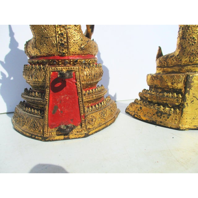 Thai Gilt Bronze Buddha-- 2 Vintage - a Pair For Sale In New York - Image 6 of 10