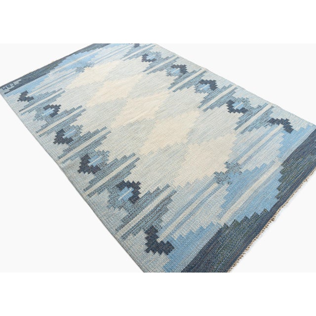 Vintage Circa 1960 Swedish Scandinavian Area Rug 4ft 6in X 6ft 10in For Sale - Image 9 of 13