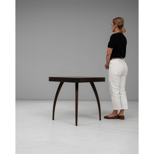 Traditional 1960s Czech Black Patinated Spider Table By J. Halabala For Sale - Image 3 of 18