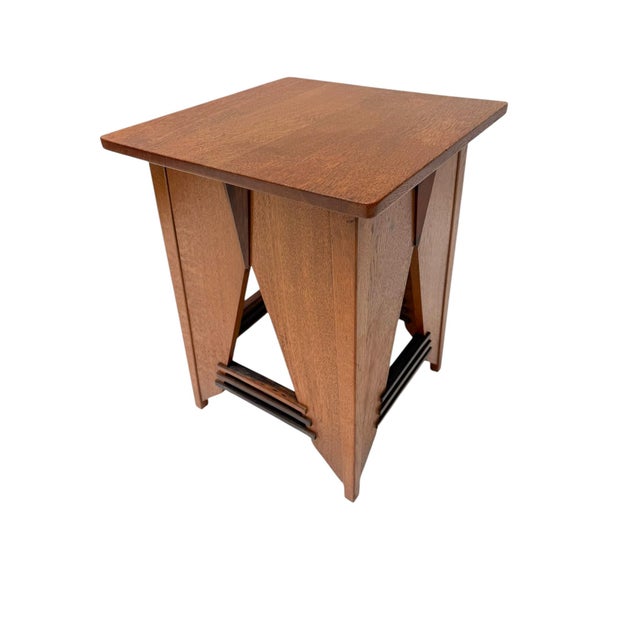 Art Deco Oak and Macassar Side Table by P.E.L. Izeren for De Genneper Molen, 1920s For Sale - Image 4 of 12