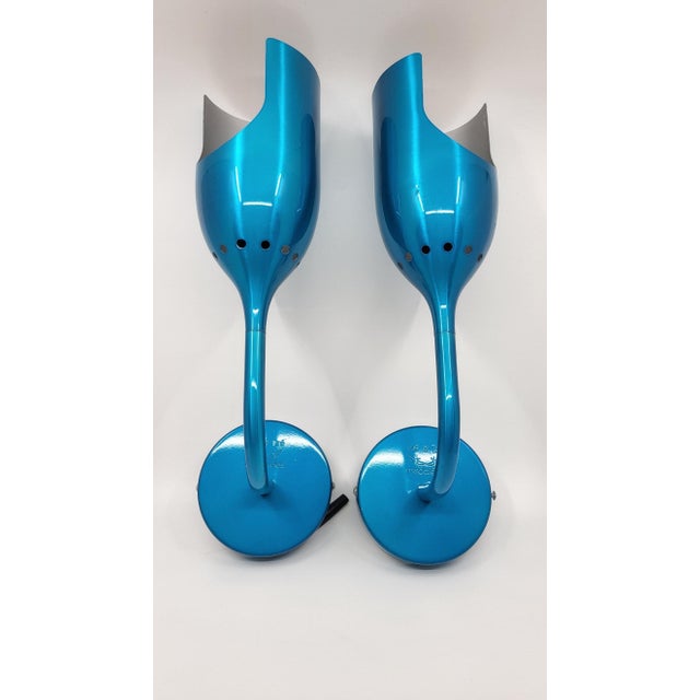 Tsé Tsé Adjustable Wall Lights in French Blue Aluminum, Set of 2 For Sale - Image 13 of 13