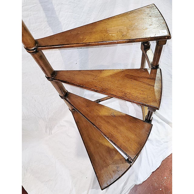 Brown Vintage Mahogany Spiral Library Steps For Sale - Image 8 of 12