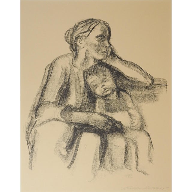 Vintage Kathe Kollwitz Mother and Sleeping Child Lithograph For Sale