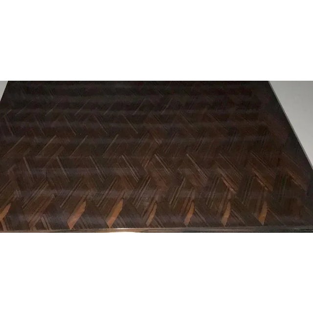 French Art Deco Dining Table With Brass Hardware and Inlay For Sale In New York - Image 6 of 7