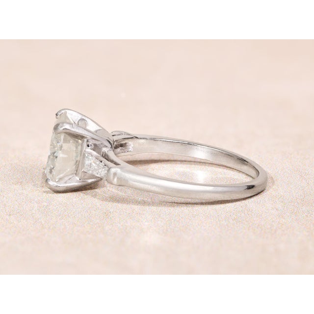 The Harbison Canyon: Antique Platinum Engagement Ring set with 1.90 Carat Diamond with Original Receipt For Sale - Image 4 of 14
