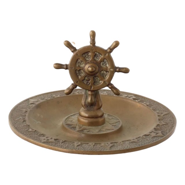 Mid 20th Century Bronze Ship's Wheel Ashtray For Sale