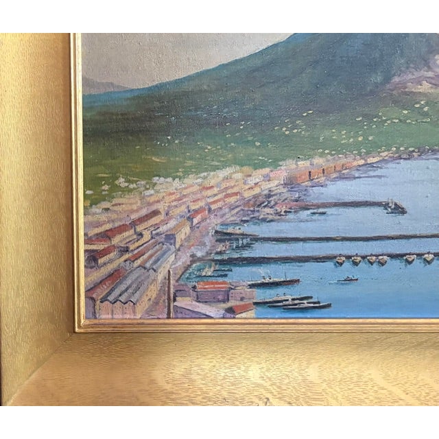 Early Oil Painting - Landscape - Mount Vesuvius and the Bay of Naples, Italy, Signed For Sale - Image 13 of 16