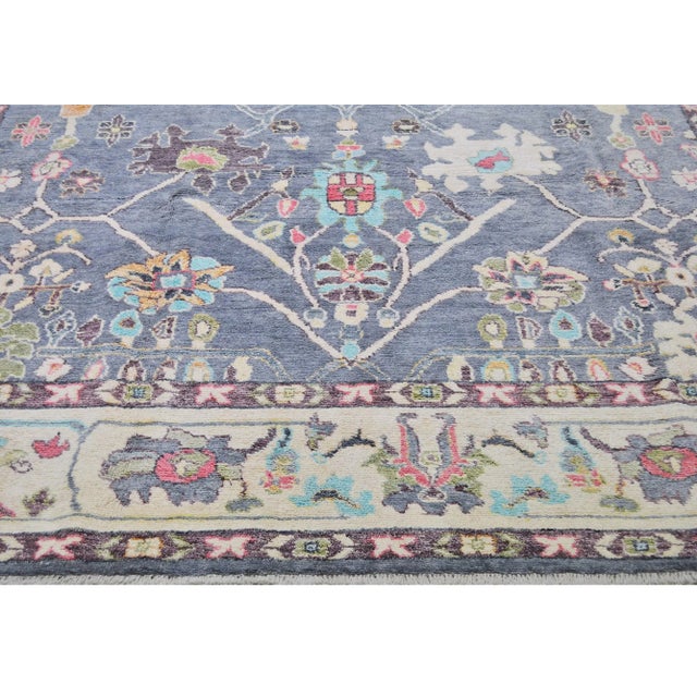 Shabby Chic Vintage Turkish Hand Knotted Natural Color Organic Angora Wool Oushak Rug,9'3"X11'8" For Sale - Image 3 of 5