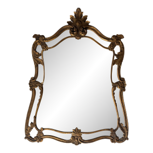 Italian Hollywood Regency Carved Wood Wall Mirror