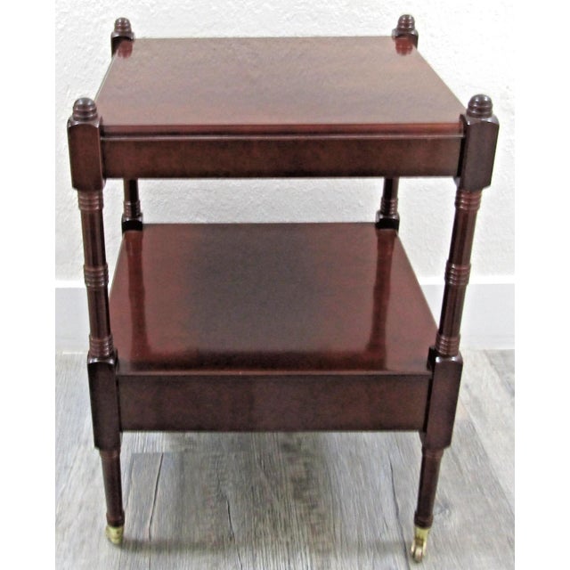 Wood 1980s Bombay Regency Style Cherry Finish Two Tier Side End Table For Sale - Image 7 of 13