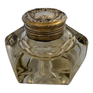 Late 19th Century Sterling Silver Topped Inkwell