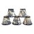 French Toile Black and White Chandelier Shades - Set of 5 For Sale