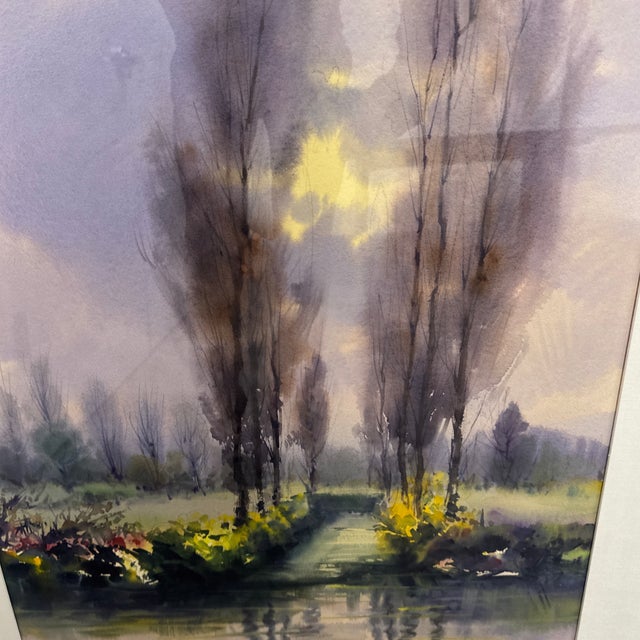Circa 2000 Rafael Requena (1932 - 2003) "Xochimilco, Mexico" Framed Watercolor For Sale - Image 12 of 12