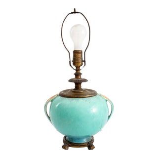 Chinese Celadon Two Handled Lamp For Sale