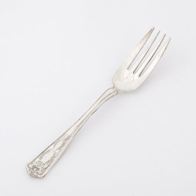 Mid-Century Modern Tiffany and Co. Sterling Silver Winthrop Pattern Dessert Fork For Sale - Image 3 of 9