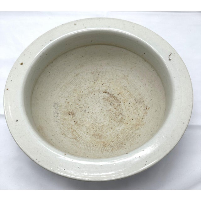 White Large Antique 19th Century Chinese Blue and White Porcelain Censer Bowl 11 Inch For Sale - Image 8 of 11