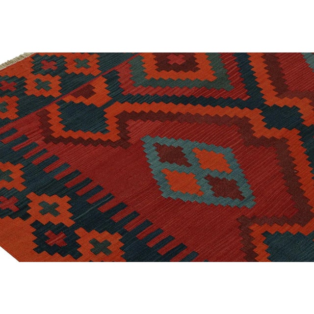 1950s Vintage Tribal Afghan Kilim Rug in Red With Medallions For Sale In New York - Image 6 of 7