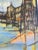 Mid Century Vintage Abstract Impressionist Cityscape Oil on Canvas. Signed Galand For Sale - Image 9 of 11