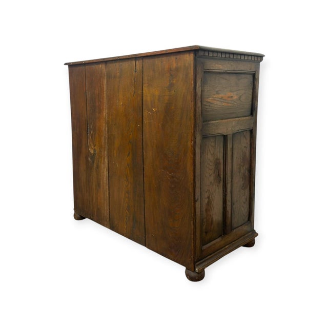 Wood Antique Jacobean Style Carved Oak Dresser Chest of Drawers. For Sale - Image 7 of 15