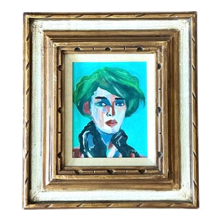 Vintage Original Abstract Portrait on Canvas For Sale