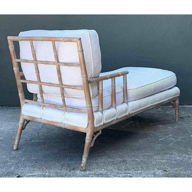 Vintage Fretwork Rattan Chaise Lounge For Sale - Image 9 of 12