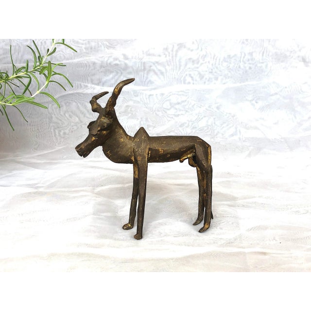 African Bronze Antelope Sculpture For Sale - Image 13 of 13