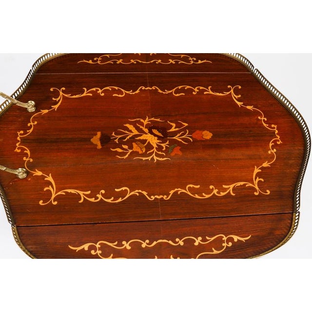Textile Vintage Italian Sorento Marquetry Drinks Trolley, 1960 For Sale - Image 7 of 18