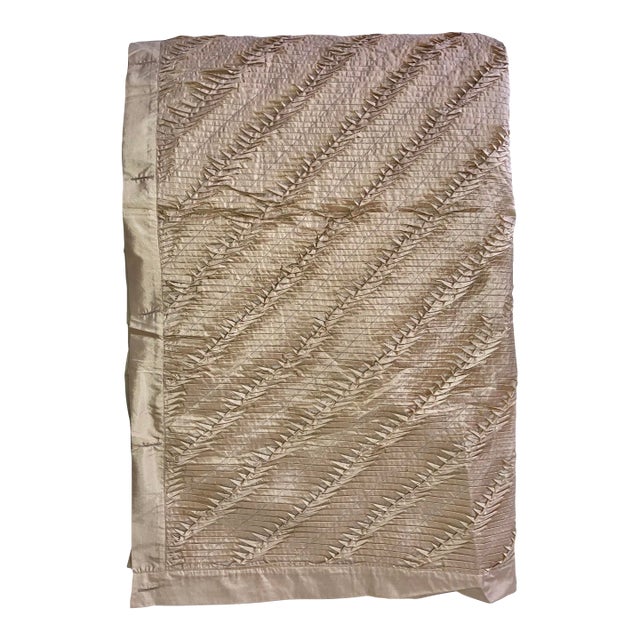 Modern Hand Pleated Tuck Silk Decorative Throw For Sale