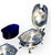 Rococo 1920s Adie Bros LTD Birmingham Salt Cellars With Cobalt Glass Liners- Set of 2 For Sale - Image 3 of 14