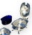 Rococo 1920s Adie Bros LTD Birmingham Silver Plate Salt Cellars With Cobalt Glass Liners- Set of 2 For Sale - Image 3 of 14