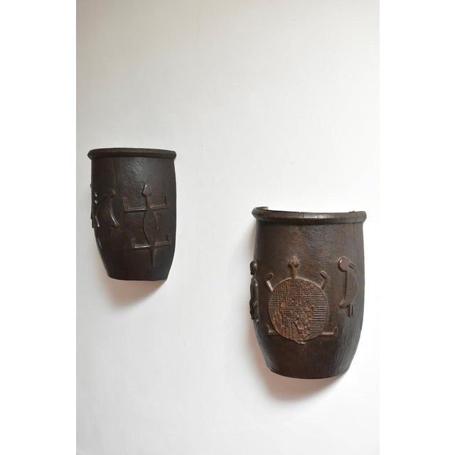 1960s Vintage Wooden Carved Wall Sconces, 1960s, Set of 2 For Sale - Image 5 of 6