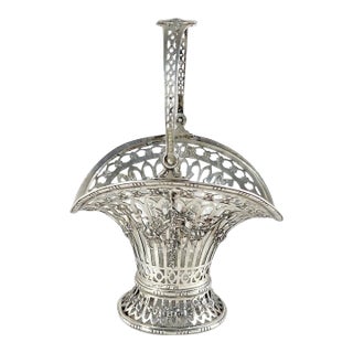 Late 19th Century German Pierced Sterling Silver Basket For Sale