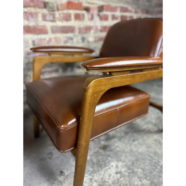 Set of Scandinavian Armchairs in Rubber and Leather, 1990s For Sale - Image 9 of 10