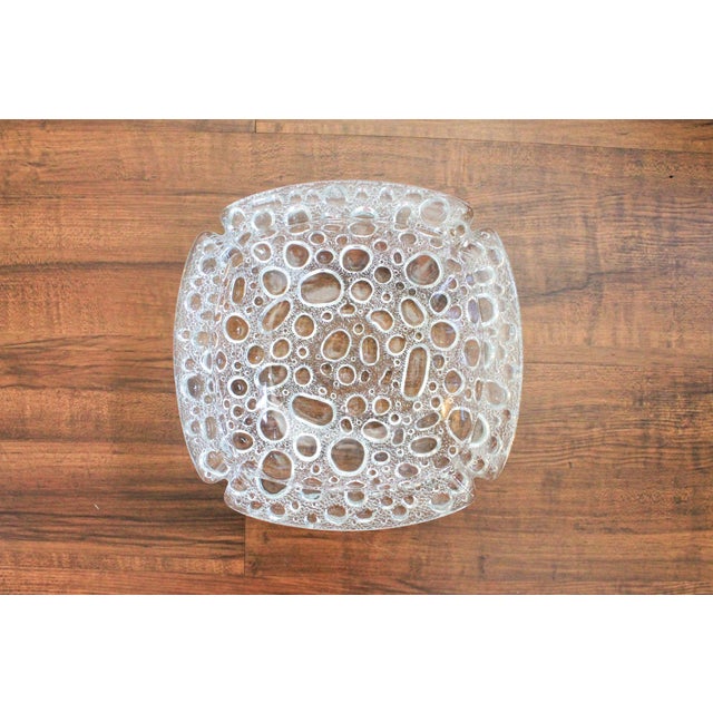 Mid-century textured pebble clear glass ashtray, catchall or trinket dish. No makers mark. Minor age wear. No chips or...