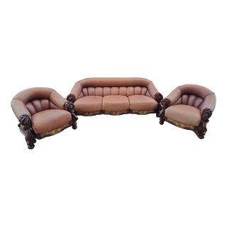 Vintage Italian Living Room Set, 1970s, Set of 3 For Sale