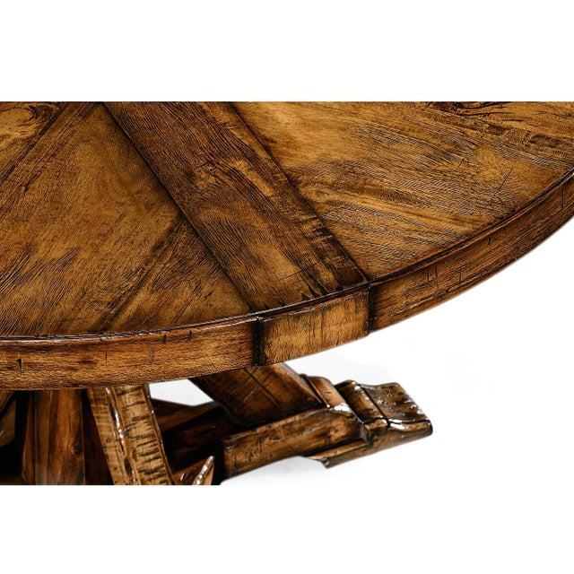 Rustic Round Dining Table - Walnut For Sale - Image 4 of 8