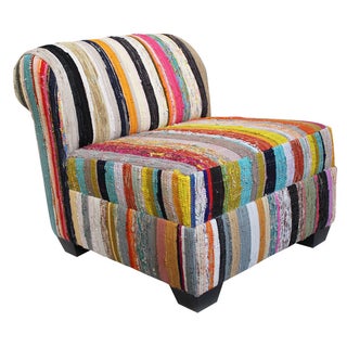 Sari Rug Slipper Chair For Sale