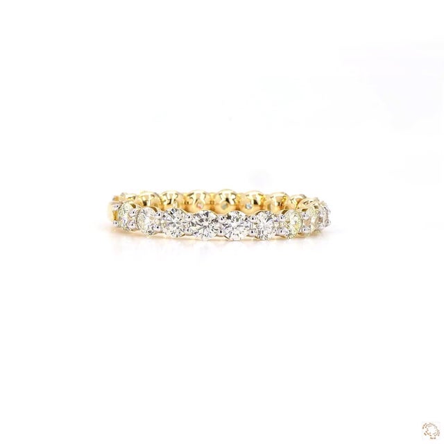 Gold 1.48 Carat Round Brilliant Cut Diamond Gold Ring, Size 6.5 For Sale - Image 8 of 9