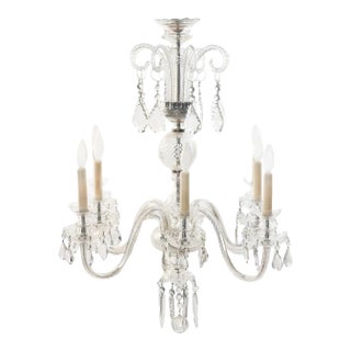 Mid 20th Century Georgian Style Cut Glass Eight-Light Chandelier For Sale