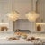Aloadecor 7-Light 24'' Mid-Century Modern Coastal Aged Bronze 4-Tier Natural Capiz Shell Chandelier Vintage Glam Pendant Light For Sale - Image 4 of 7