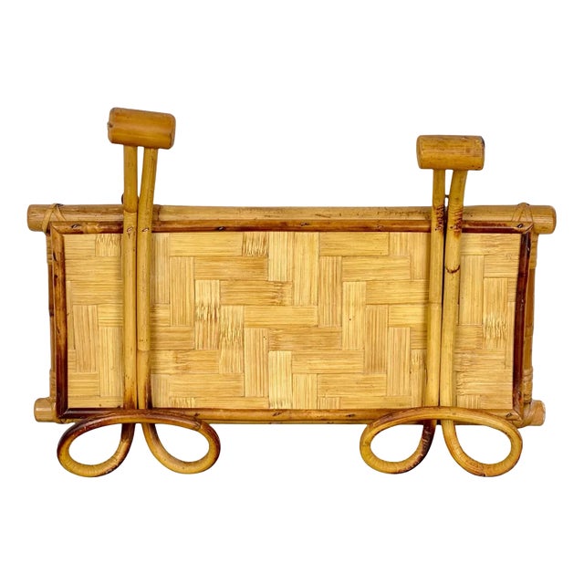 Rattan Bamboo Coat Rack Hanger, Italy, 1960s For Sale