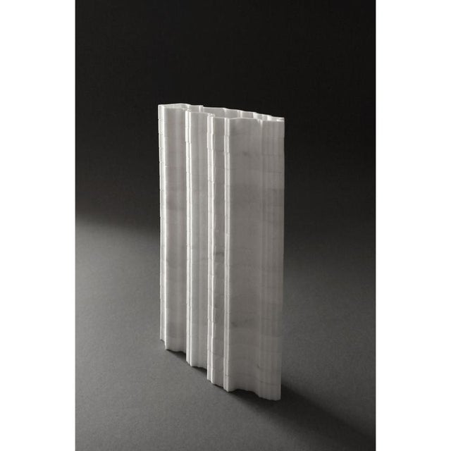 Stripes A1 Decorative Vase in Statuario Marble by Bufalini Marmi For Sale - Image 13 of 15