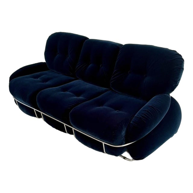1970s Attributed to Adriano Piazzesi Okay Sofa for Mobili Tre D For Sale
