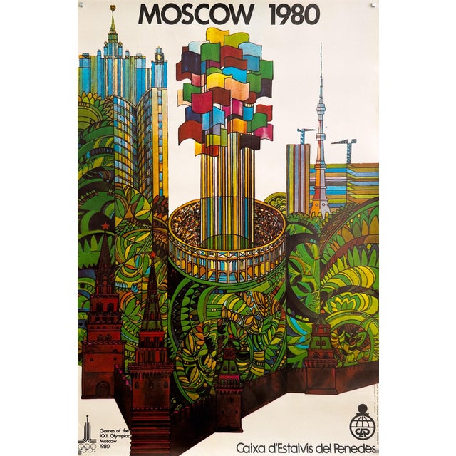 Moscow Olympics Poster by V. Davidov, 1980 For Sale