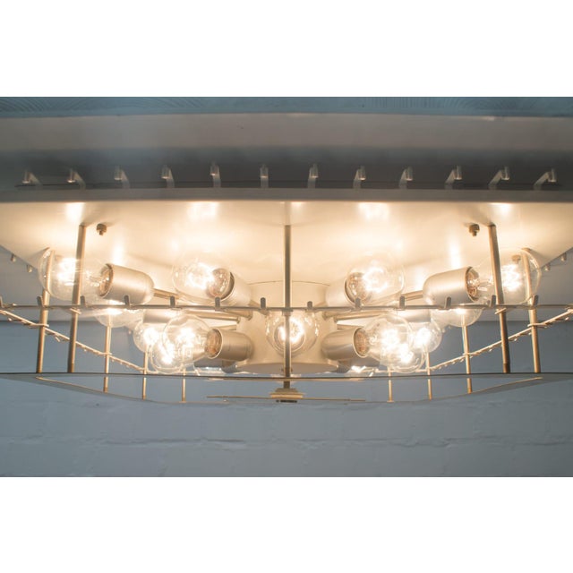 Mid-Century Modern Large Ice Glass Ceiling Lamp from Doria, 1960s For Sale - Image 3 of 15