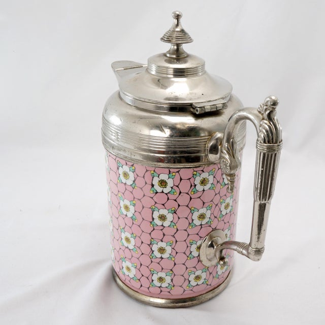 Late 19th Century Victorian Graniteware Silverplate, and Enamel Coffee Pot Manning, Bowman & Co Circa 1890 For Sale - Image 5 of 14