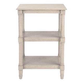 Cassie 3 Shelf Accent Table in Greige For Sale