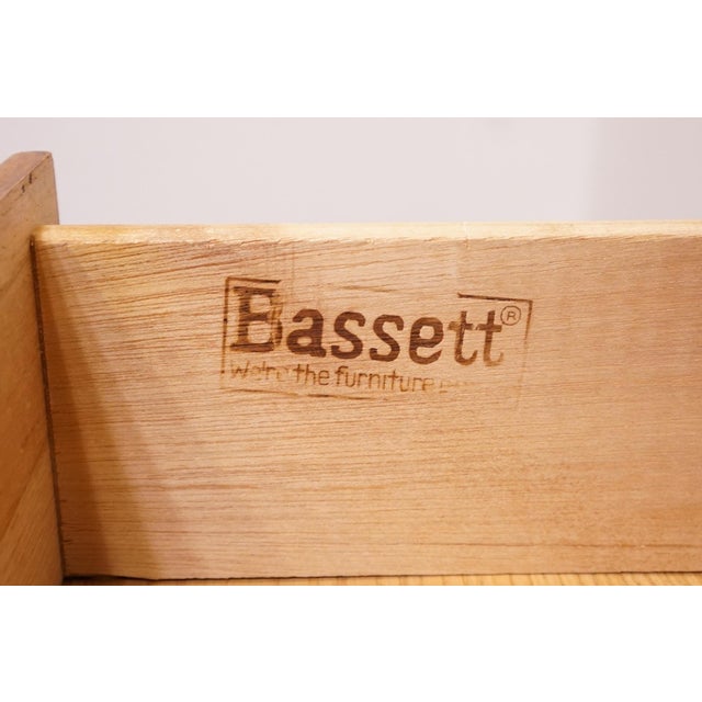 Bassett Furniture Solid Oak Early American Country Style 68" Triple Door Dresser 2283-247 For Sale - Image 12 of 16