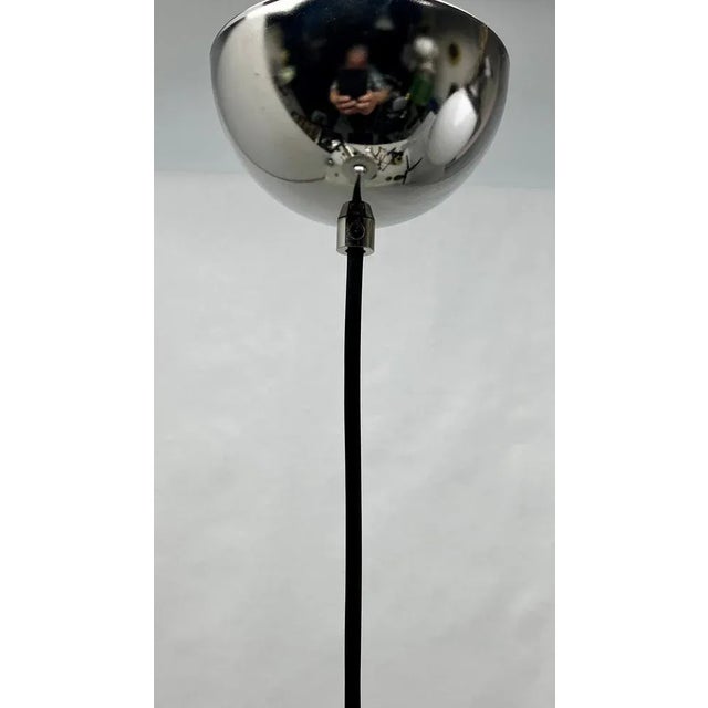 Silver Pendant Lamp with Corrugated Glass Shade, Netherlands, 1950s For Sale - Image 8 of 12